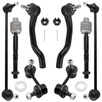 BOXI 8pcs Front & Rear Sway Bar Links Inner & Outer Tie Rods Fit for Honda Civic 2012-2015