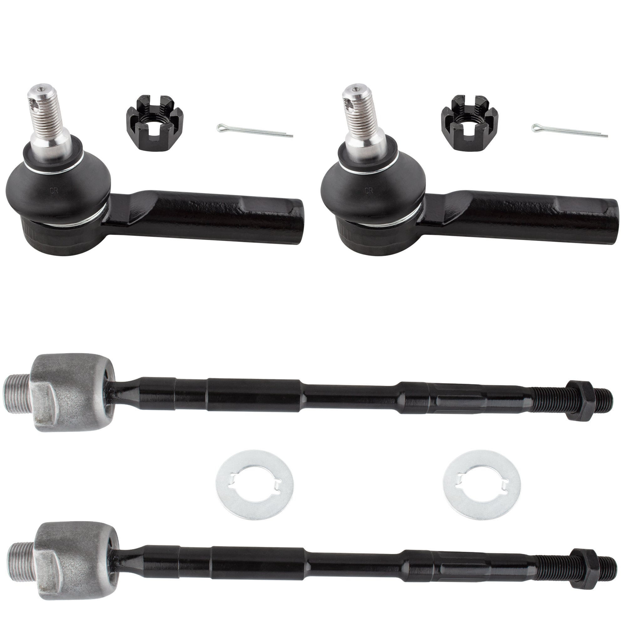 BOXI 4pcs Front Outer and Inner Tie Rod Ends Fit for Honda Ridgeline 2006-2014 Crew Cab Pickup