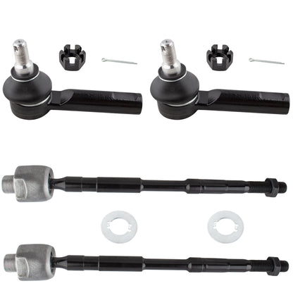BOXI 4pcs Front Outer and Inner Tie Rod Ends Fit for Honda Ridgeline 2006-2014 Crew Cab Pickup