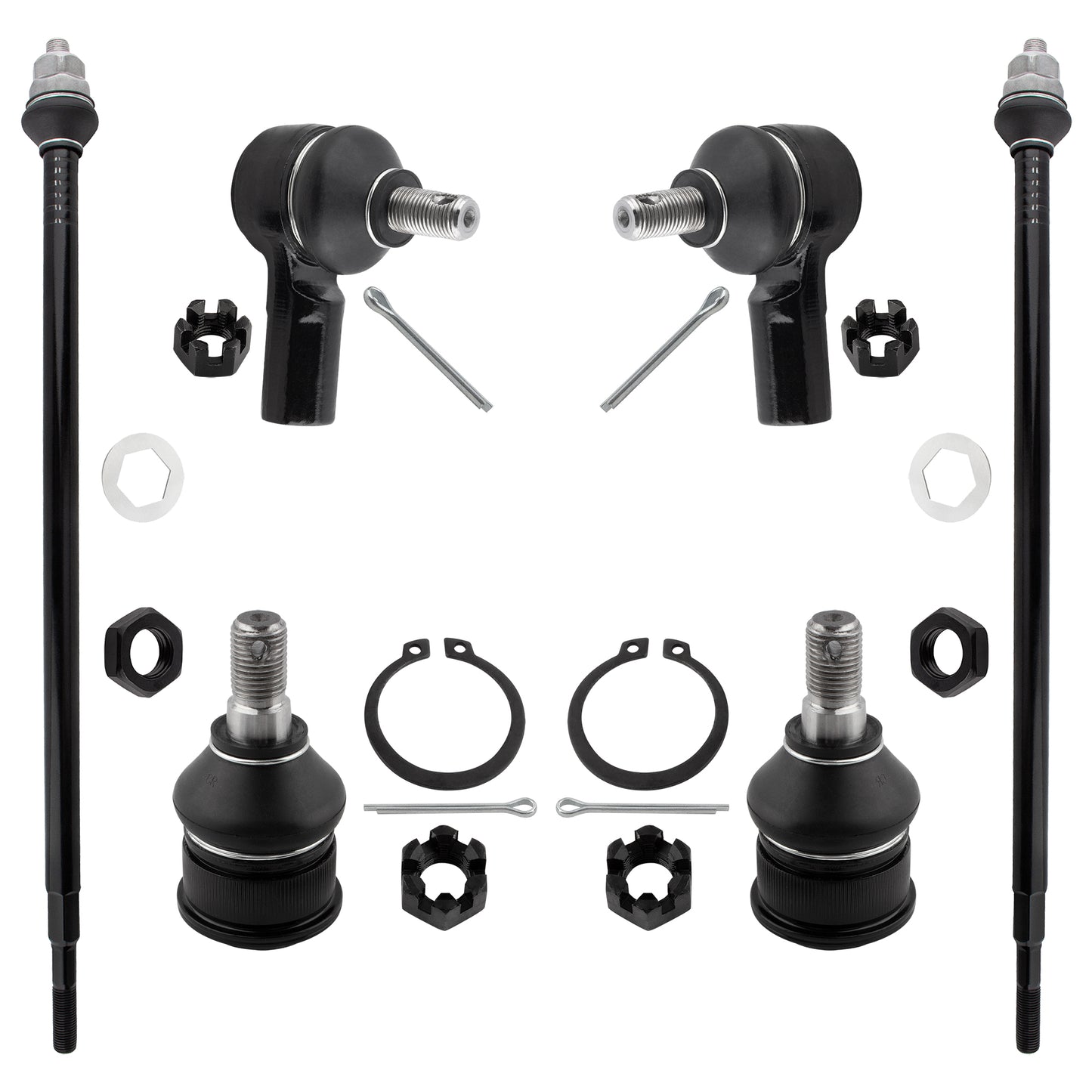 BOXI 6pcs Front Inner Outer Tie Rod Ends + Lower Ball Joints Fit for Honda Element 2003-2006