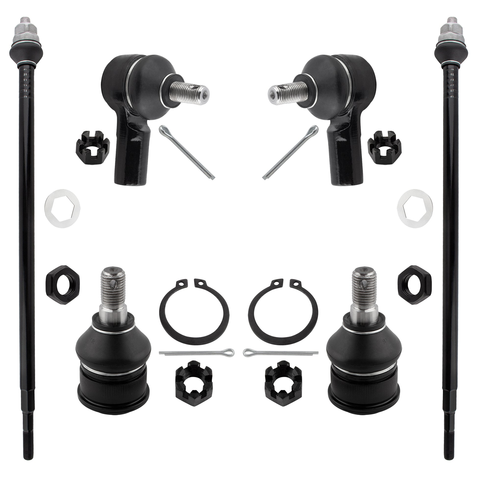 BOXI 6pcs Front Inner Outer Tie Rod Ends + Lower Ball Joints Fit for Honda Element 2003-2006