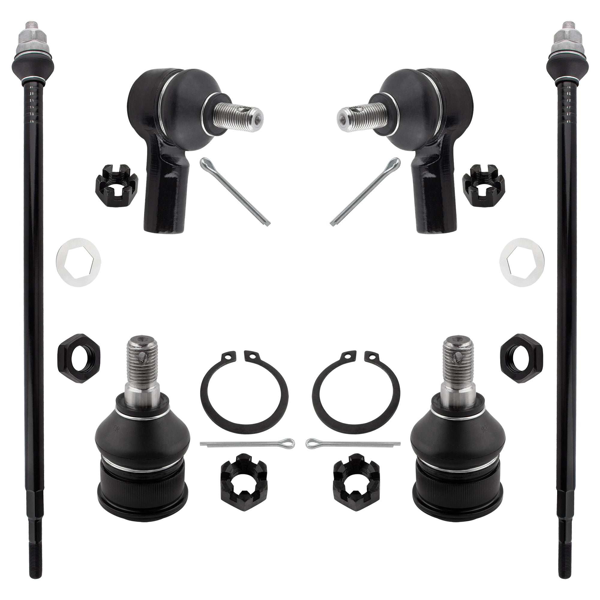 BOXI 6pcs Front Inner Outer Tie Rod Ends + Lower Ball Joints Fit for Honda Element 2003-2006