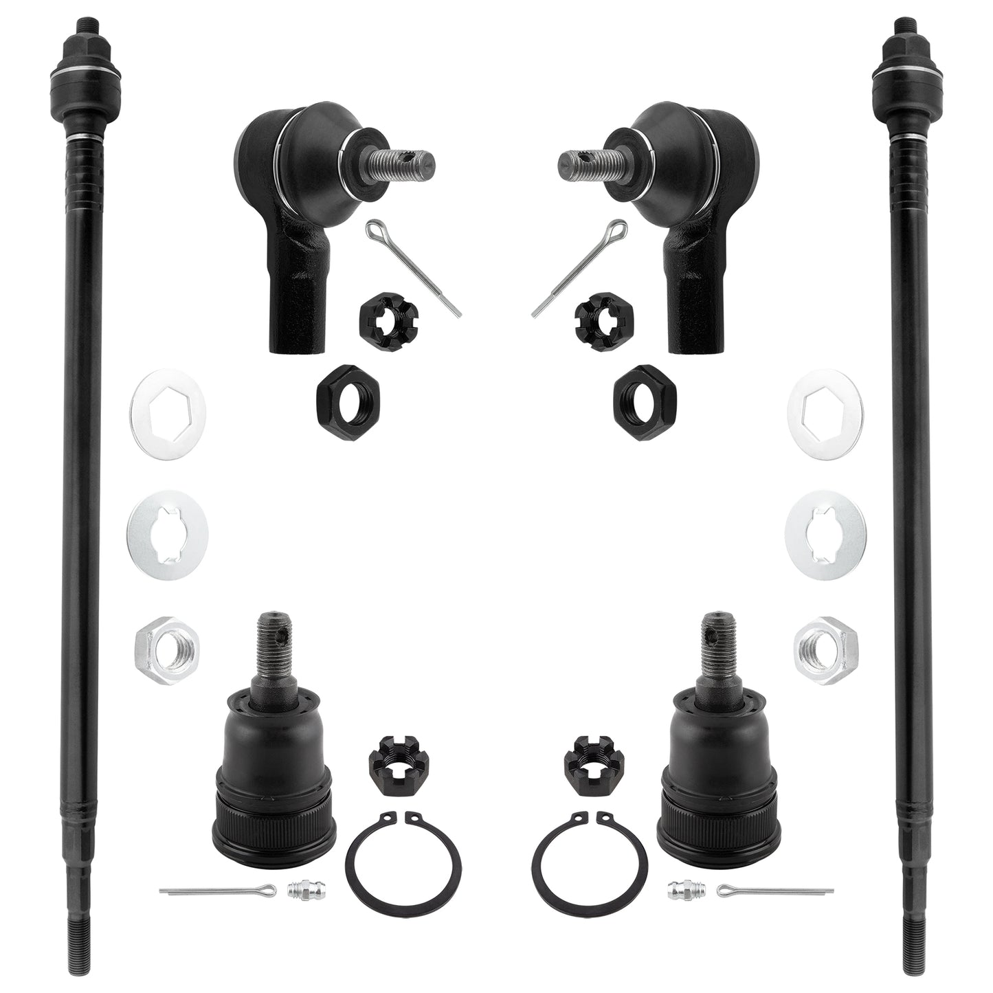 BOXI 6pcs Front Inner and Outer Tie Rods & Lower Ball Joints Fit for Honda CR-V 2002 2003 2004 2005