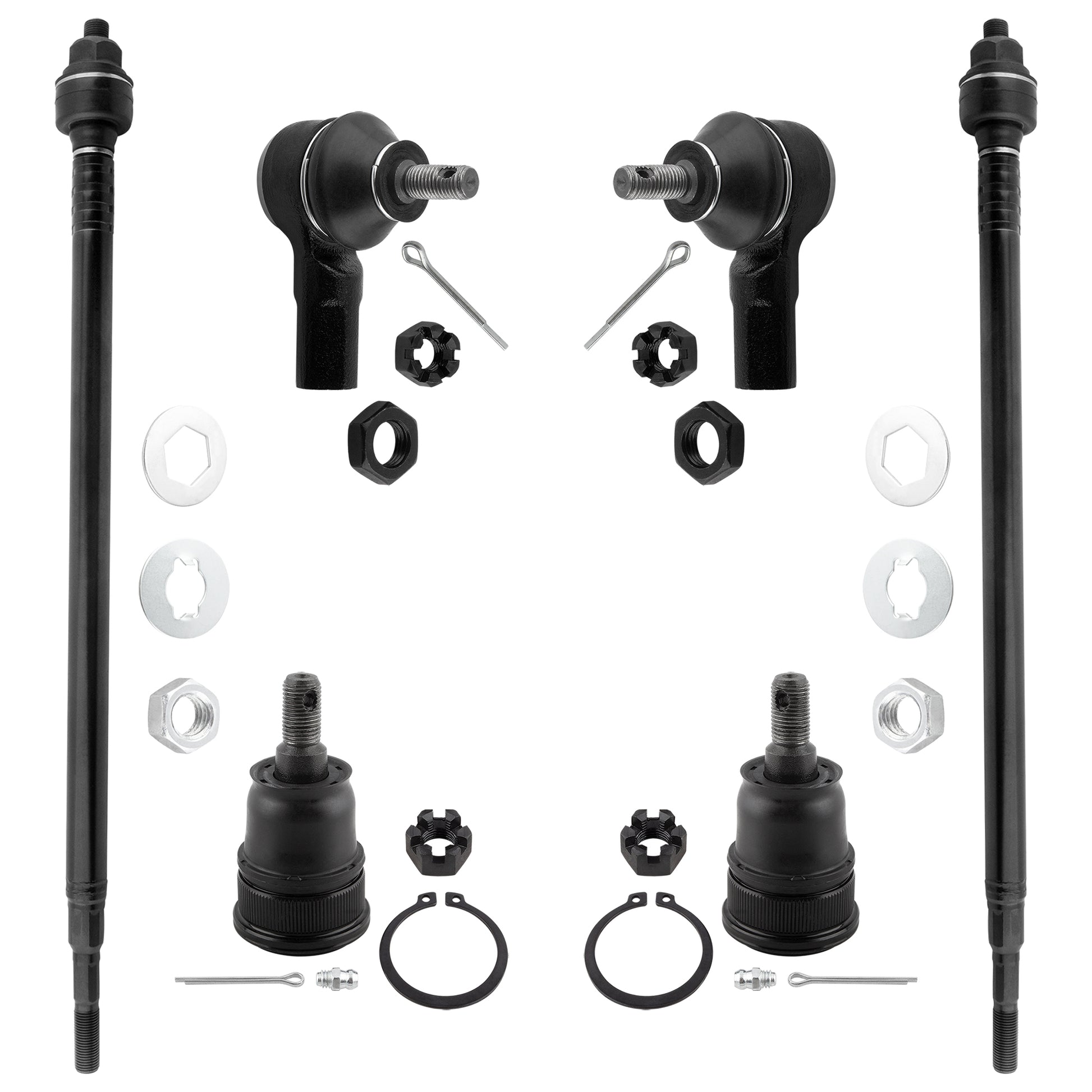BOXI 6pcs Front Inner and Outer Tie Rods & Lower Ball Joints Fit for Honda CR-V 2002 2003 2004 2005