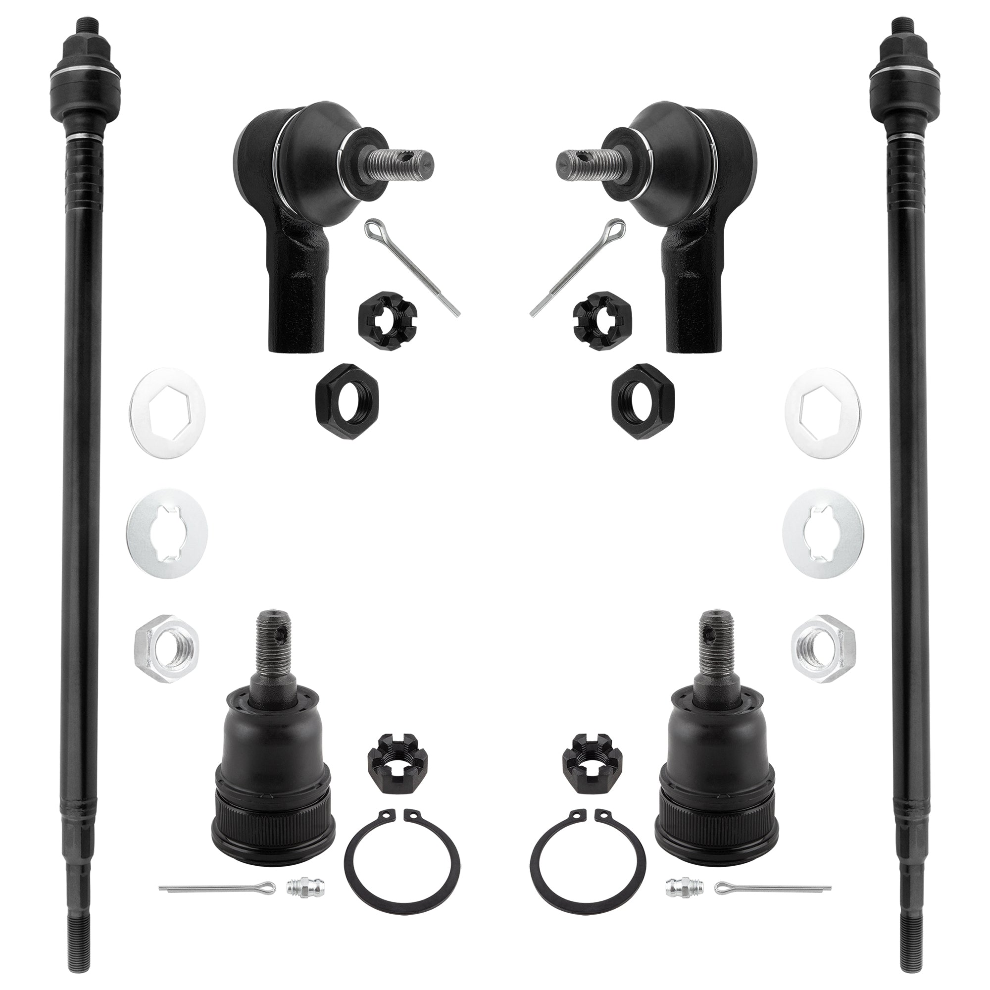 BOXI 6pcs Front Inner and Outer Tie Rods & Lower Ball Joints Fit for Honda CR-V 2002 2003 2004 2005