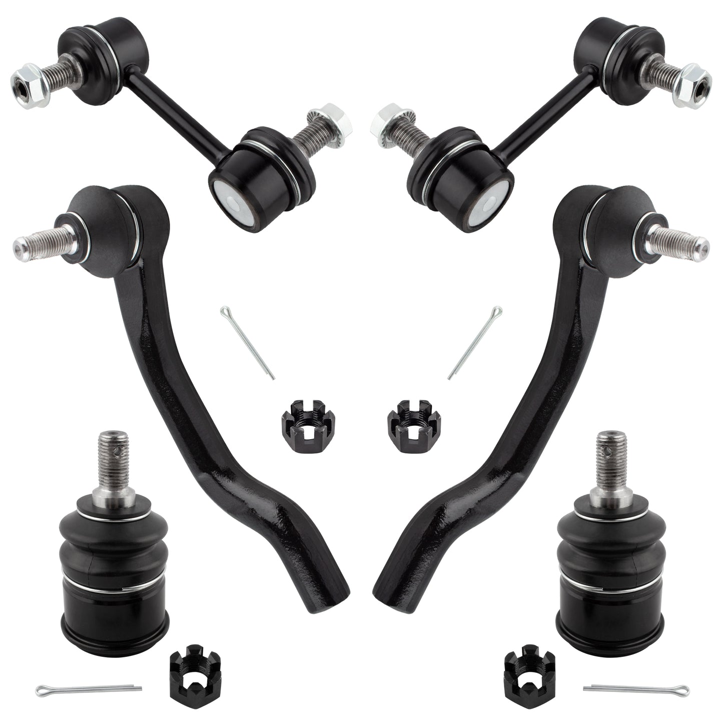 BOXI 6pcs Front Outer Tie Rods Sway Bars Lower Ball Joints Fit for Acura TSX 2009 2010 2011 2012