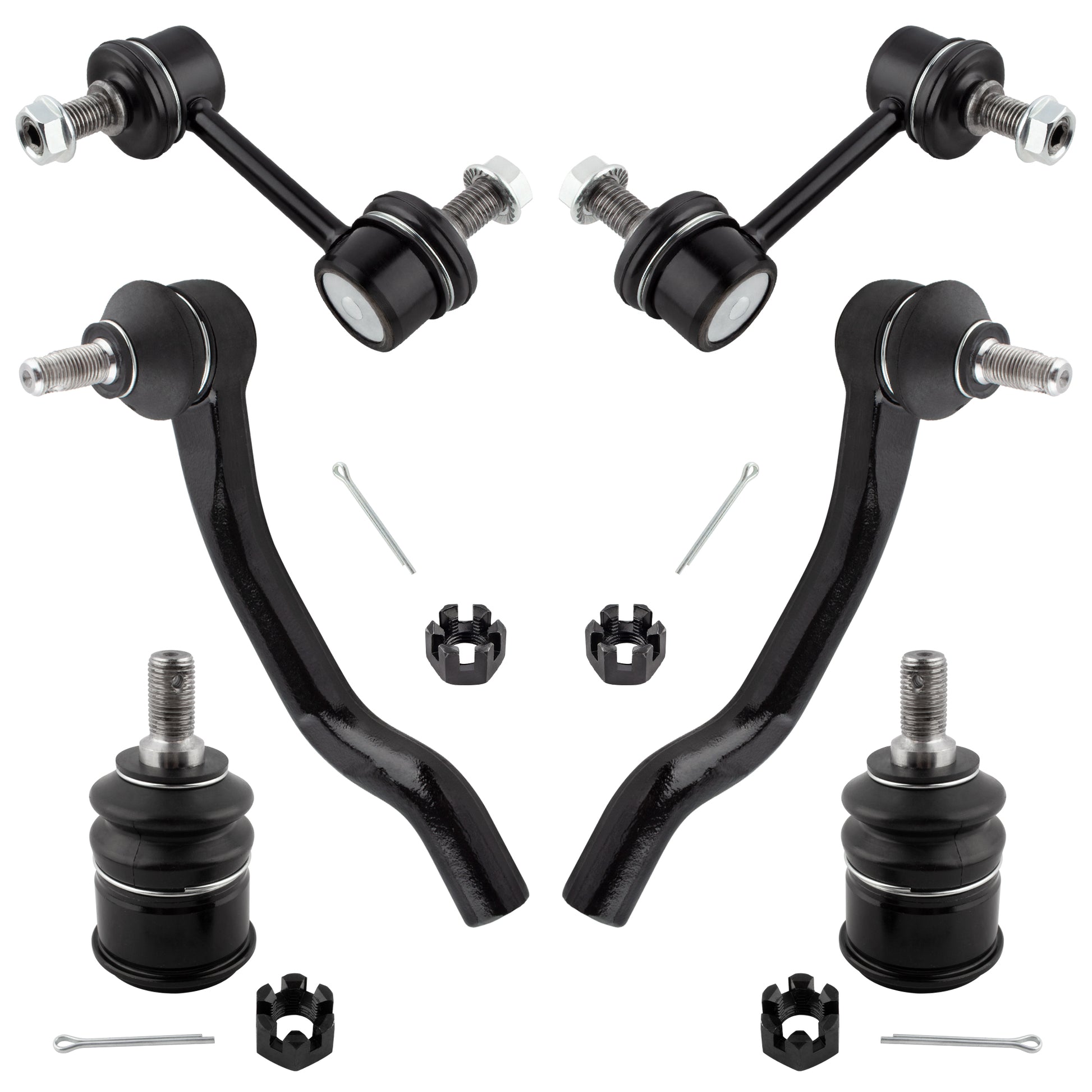 BOXI 6pcs Front Outer Tie Rods Sway Bars Lower Ball Joints Fit for Acura TSX 2009 2010 2011 2012
