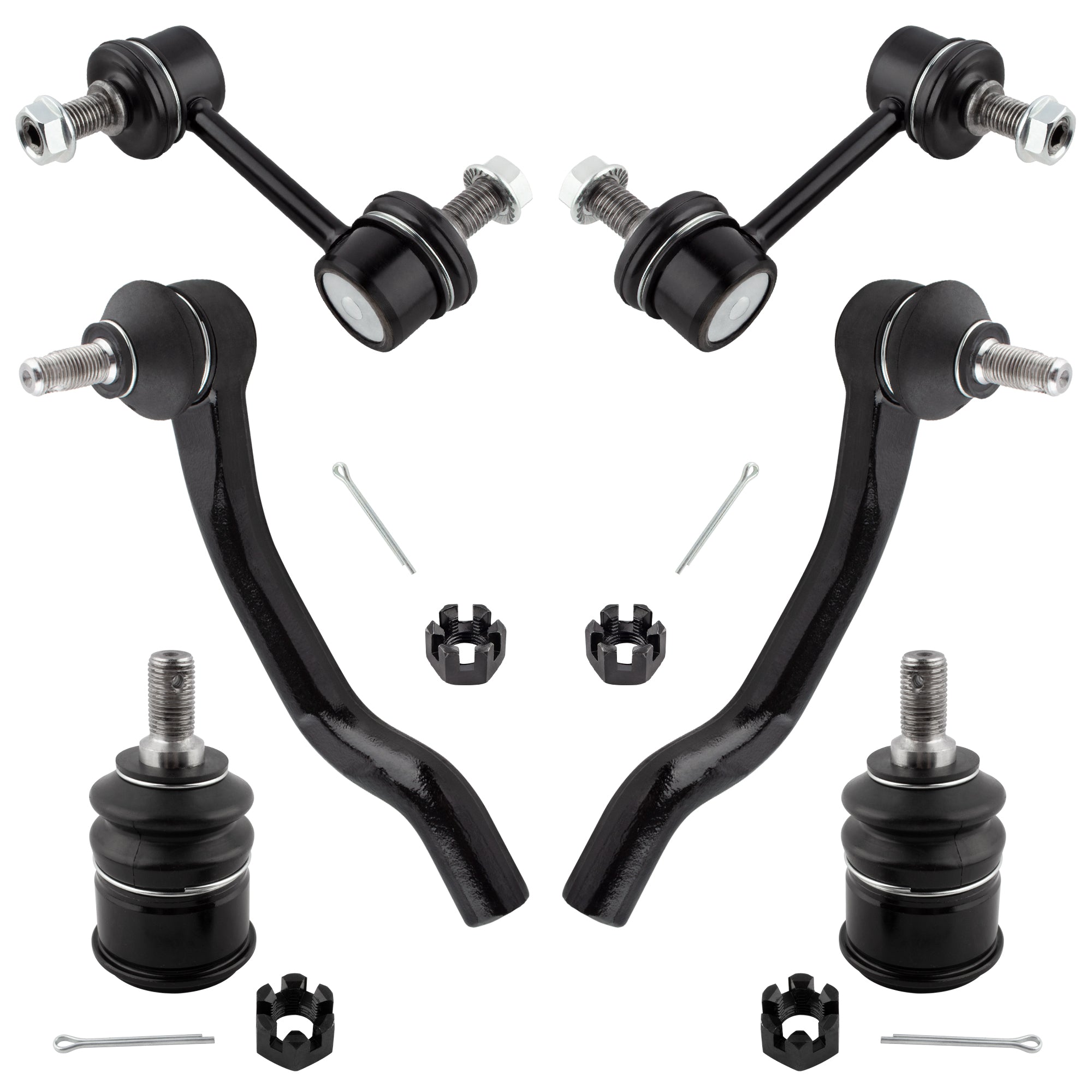 BOXI 6pcs Front Outer Tie Rods Sway Bars Lower Ball Joints Fit for Acura TSX 2009 2010 2011 2012