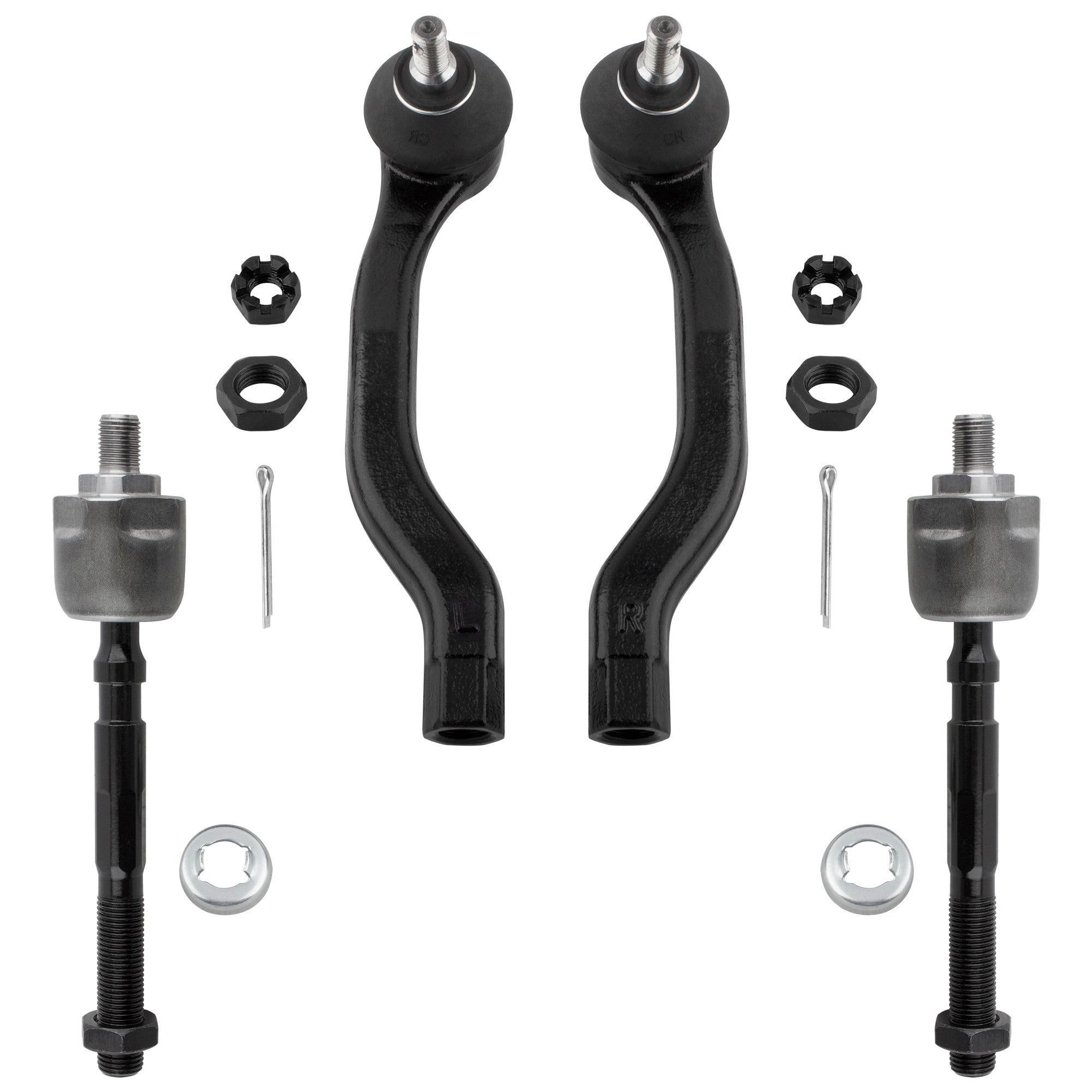 BOXI 4pcs Front Inner and Outer Tie Rod Ends Fit for Honda Civic 1992-1995
