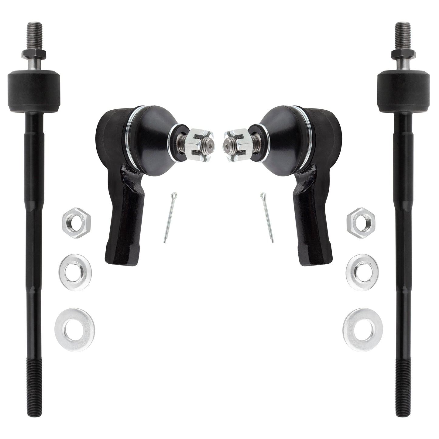 BOXI (Set of 4) 2x Front Inner Tie Rods + 2x Front Outer Tie Rods Fit for Acura Integra 1986 1987