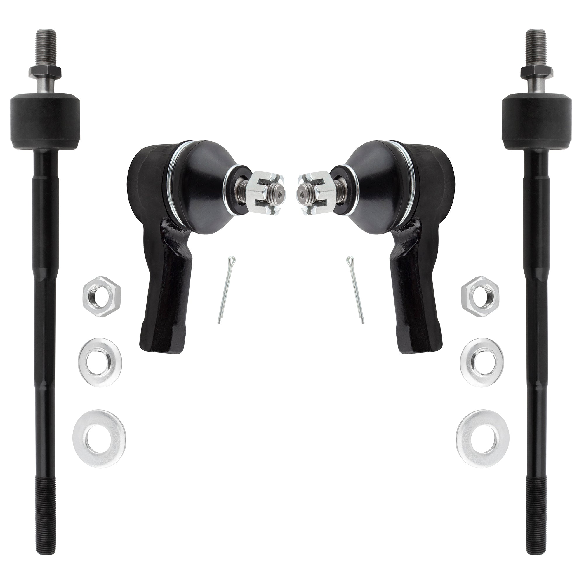 BOXI (Set of 4) 2x Front Inner Tie Rods + 2x Front Outer Tie Rods Fit for Acura Integra 1986 1987