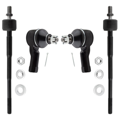 BOXI (Set of 4) 2x Front Inner Tie Rods + 2x Front Outer Tie Rods Fit for Acura Integra 1986 1987