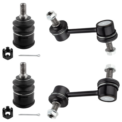 BOXI (Set of 4) Front Sway Bar End Link + Front Lower Ball Joints Fit for Honda Accord 2008-2012