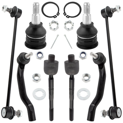 BOXI 8pcs Front Tie Rod Ends + Ball Joints + Sway Bar Links Fit for Acura MDX 2006