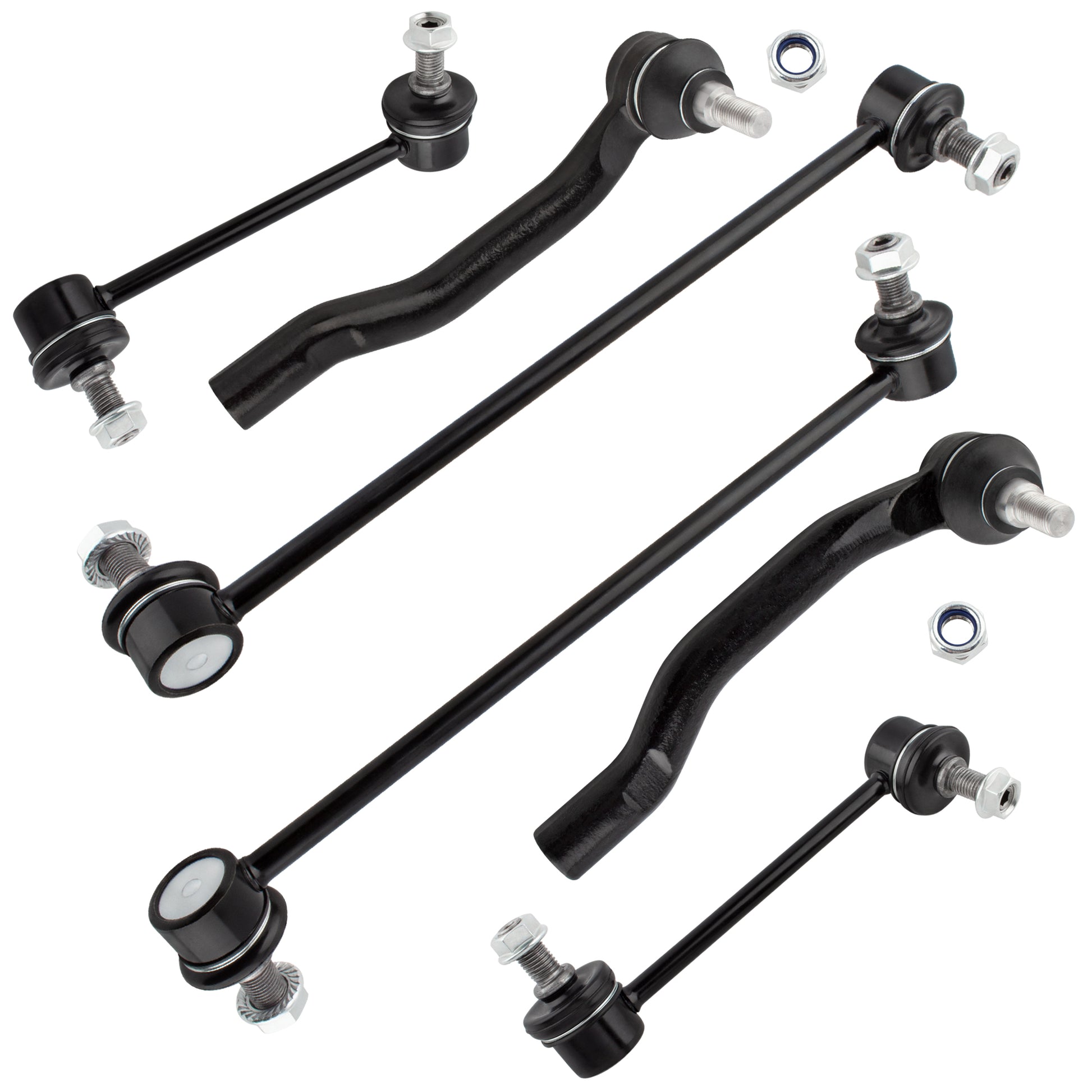 BOXI (Set of 6) Front & Rear Stabilizer Sway Bar End Links + Outer Tie Rods Fit for Acura MDX 2001