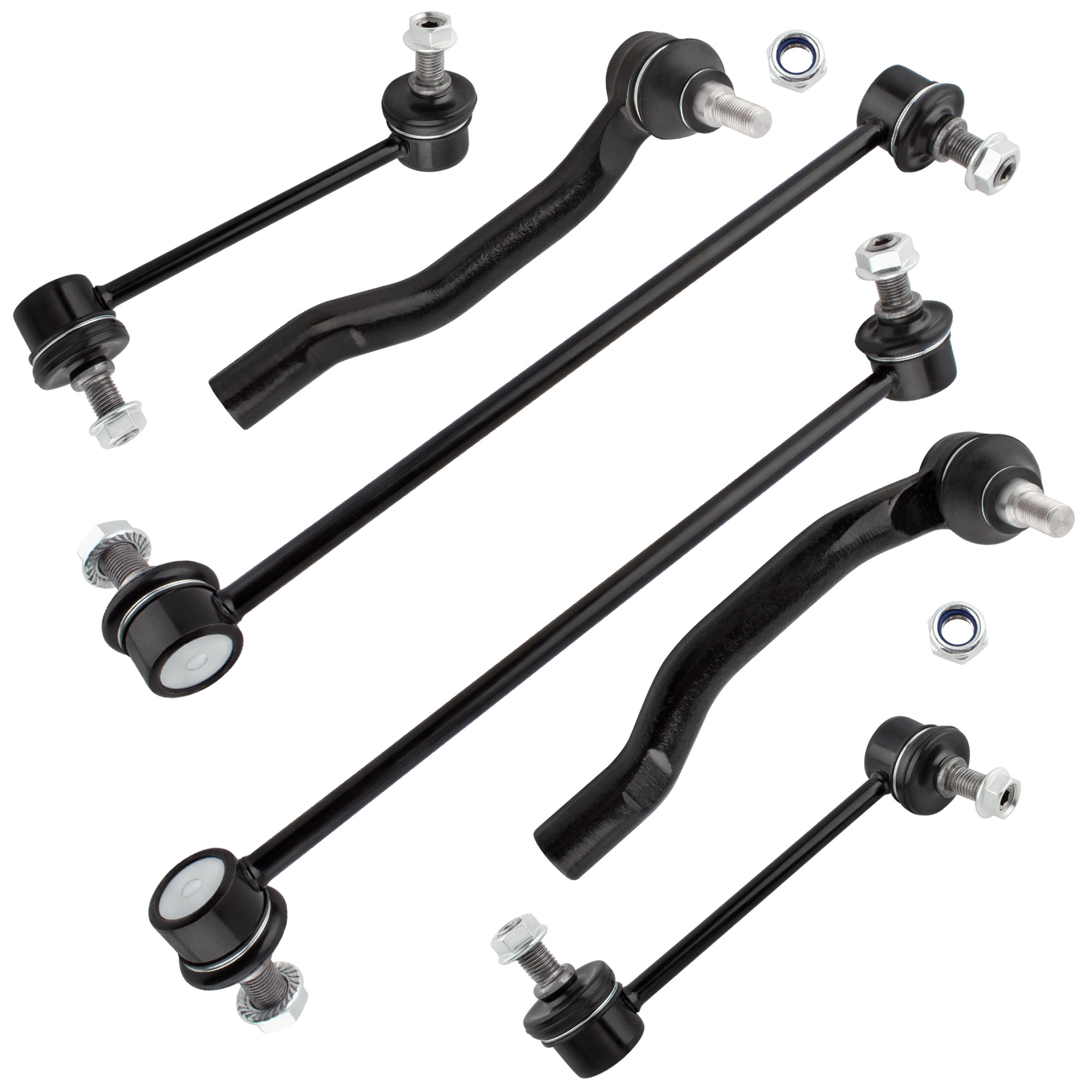 BOXI (Set of 6) Front & Rear Stabilizer Sway Bar End Links + Outer Tie Rods Fit for Acura MDX 2001