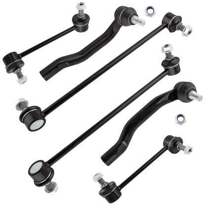 BOXI (Set of 6) Front & Rear Stabilizer Sway Bar End Links + Outer Tie Rods Fit for Acura MDX 2001