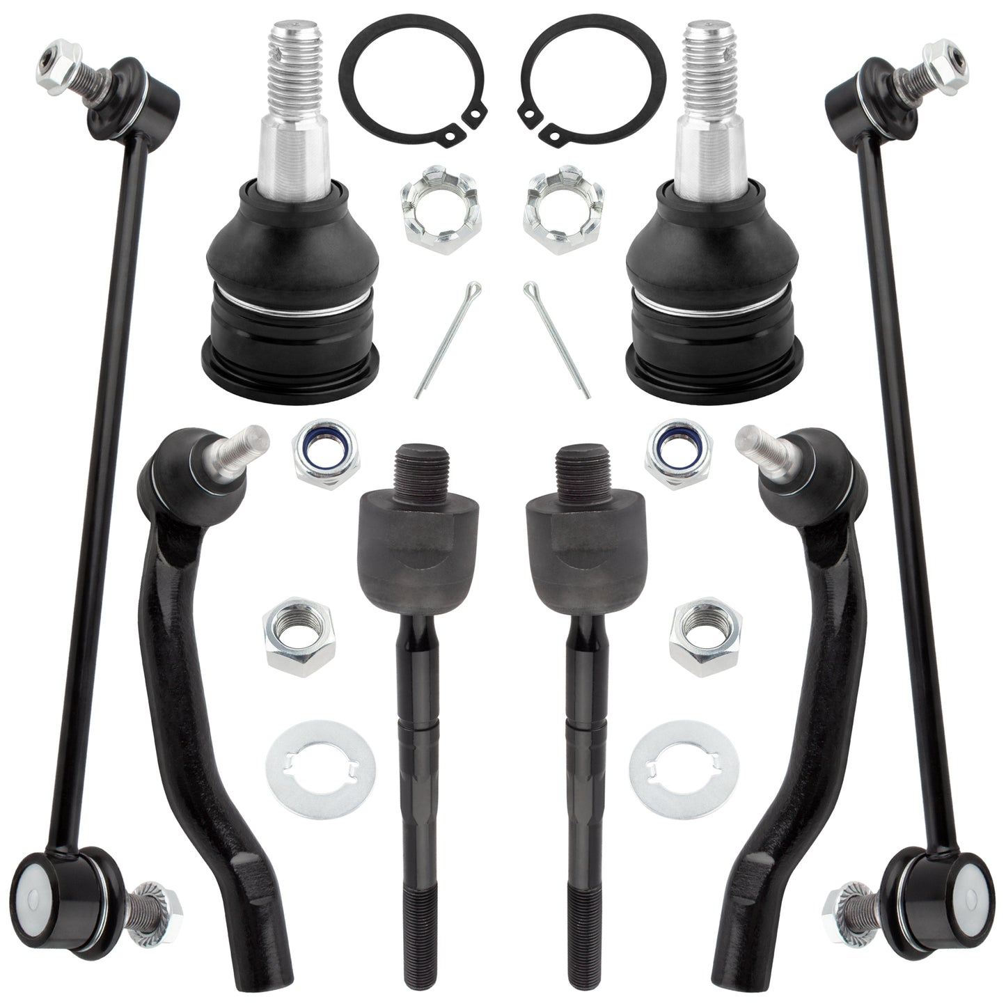 BOXI 8pcs Front Sway Bar Link + Tie Rod + Ball Joint Kit Fit for Acura MDX 2001 2002 2003 2004 2005