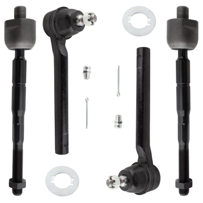 BOXI 4pcs Front Outer Inner Tie Rod Ends Fit for Honda Odyssey 2005 2006 2007 2008 2009