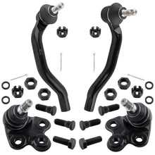 BOXI 4pcs Front Lower Ball Joints + Front Outer Tie Rod Ends Fit for Honda Civic 2006 2007 2008
