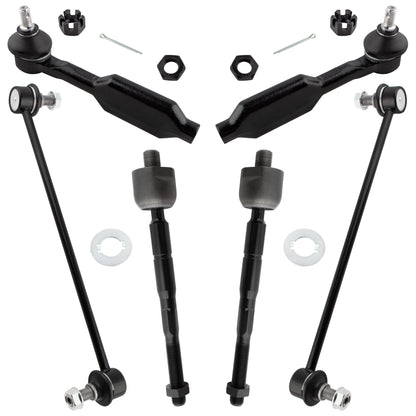 BOXI 6pcs Front Inner Outer Tie Rod + Sway Bar Fit for Honda Odyssey 2005-2006