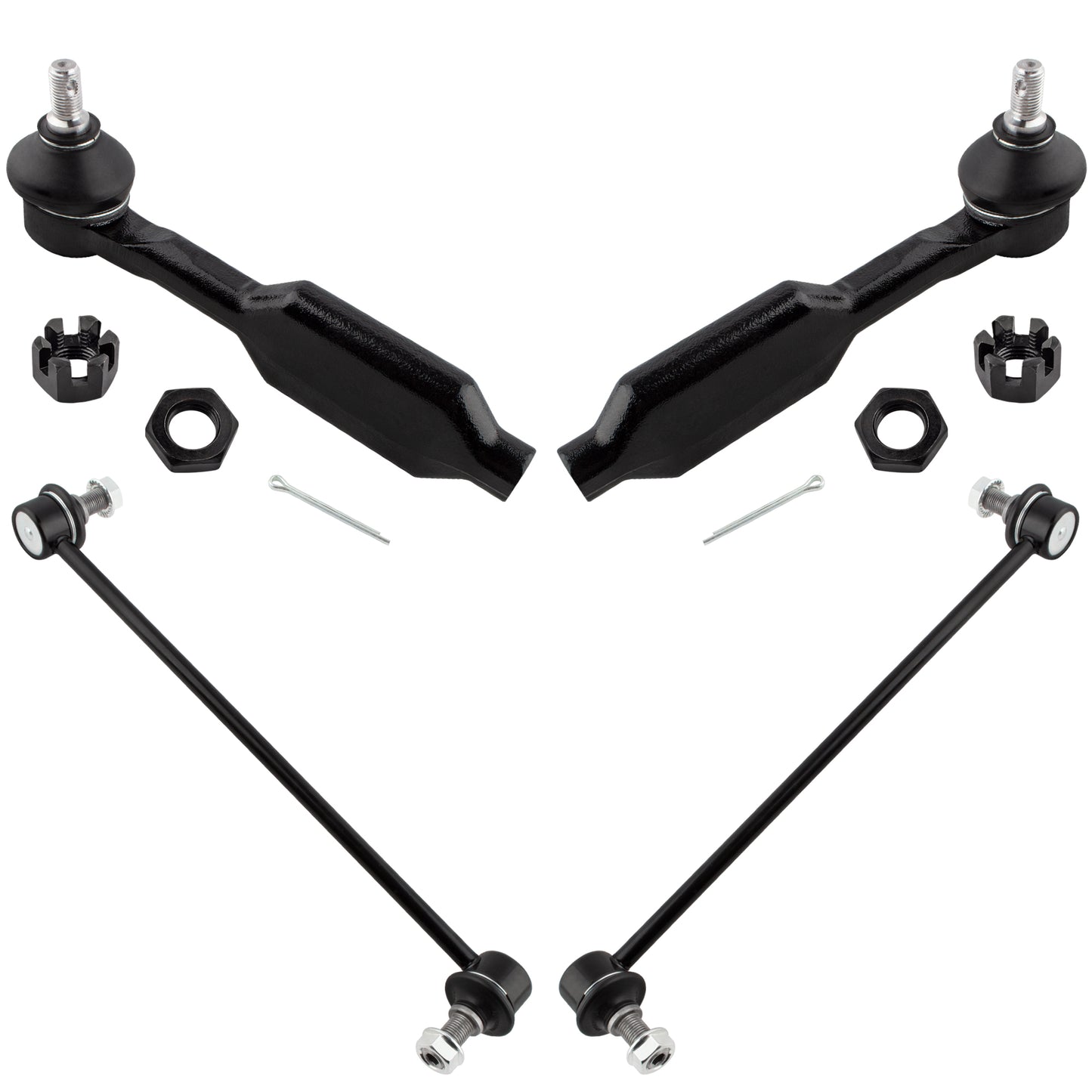 BOXI 4pcs ES800225 K750304 Front Outer Tie Rods + Sway Bars FIT for Honda Odyssey 2005-2006