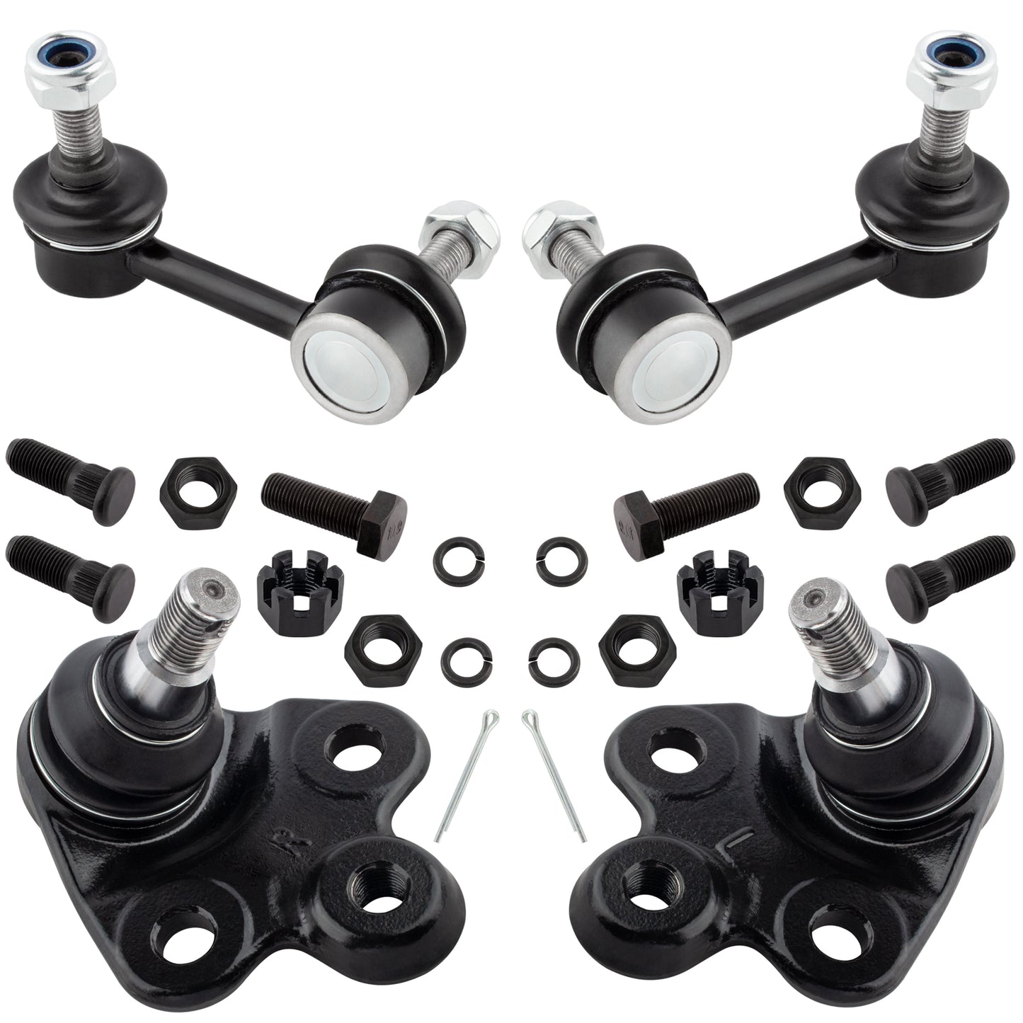 BOXI (Set of 4) Front Stabilizer Sway Bar End Links + Front Lower Ball Joints Suspension Kit