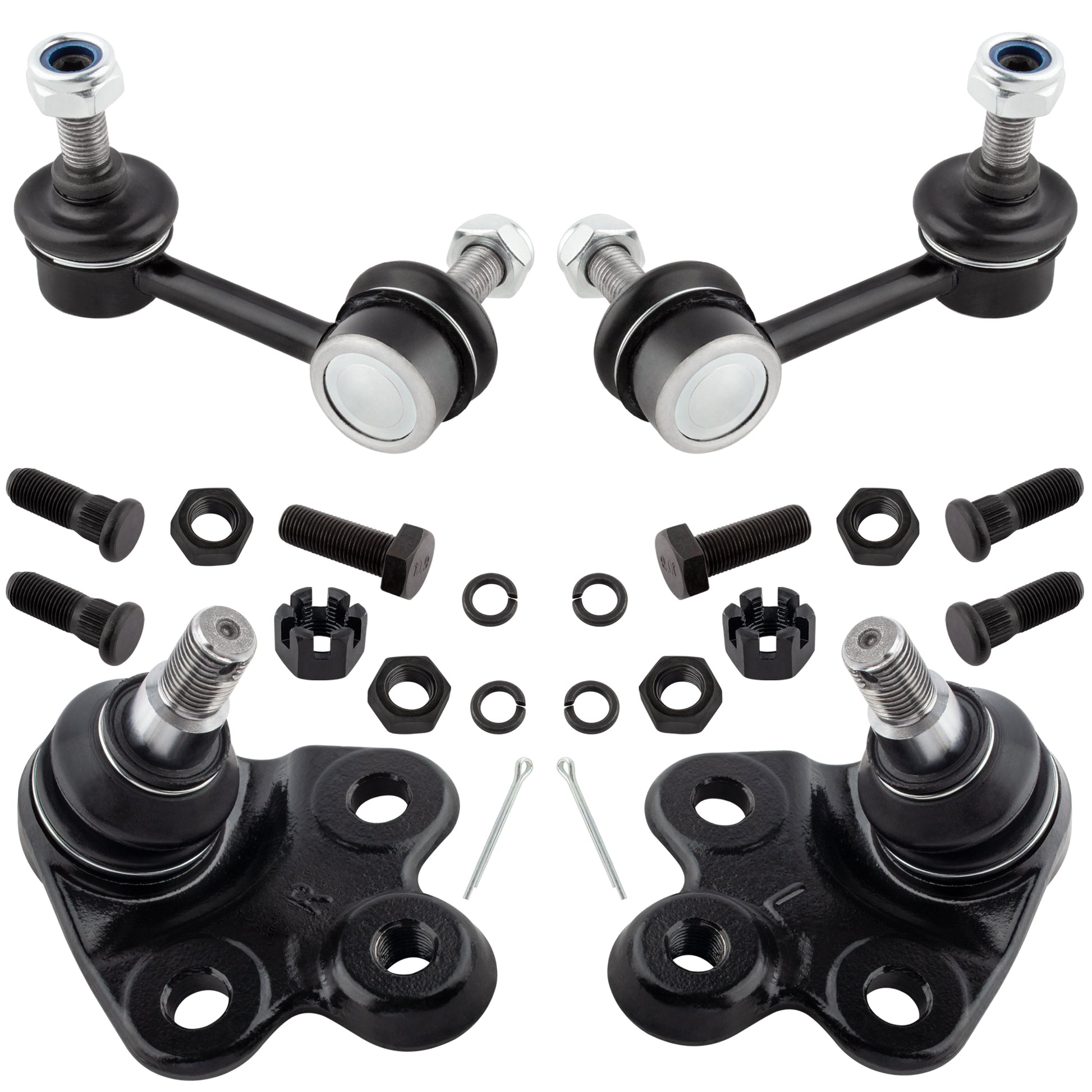 BOXI (Set of 4) Front Stabilizer Sway Bar End Links + Front Lower Ball Joints Suspension Kit