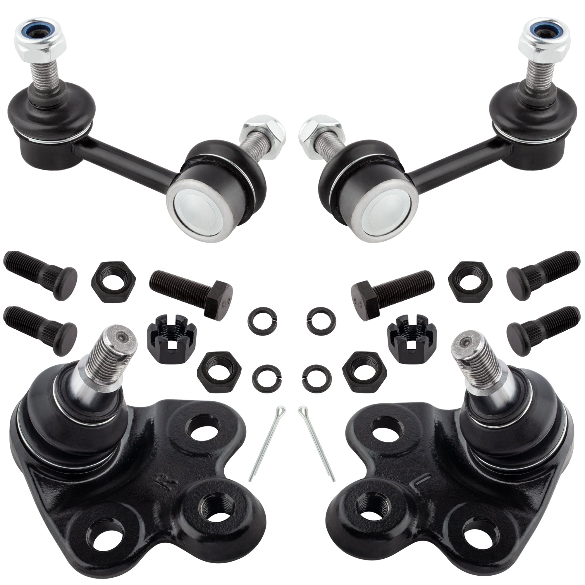 BOXI (Set of 4) Front Stabilizer Sway Bar End Links + Front Lower Ball Joints Suspension Kit