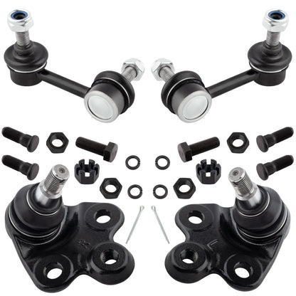 BOXI (Set of 4) Front Stabilizer Sway Bar End Links + Front Lower Ball Joints Suspension Kit