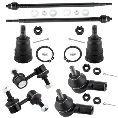 BOXI (Set of 8) Front Suspension Kit 2 Lower Ball Joints + 4 Inner & Outer Tie Rod + 2 Sway Bar End