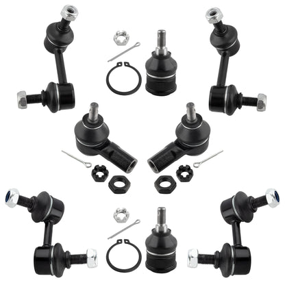 BOXI (Set of 8) Front & Rear Sway Bar + Outer Tie Rods + Lower Ball Joints Fit for Acura EL