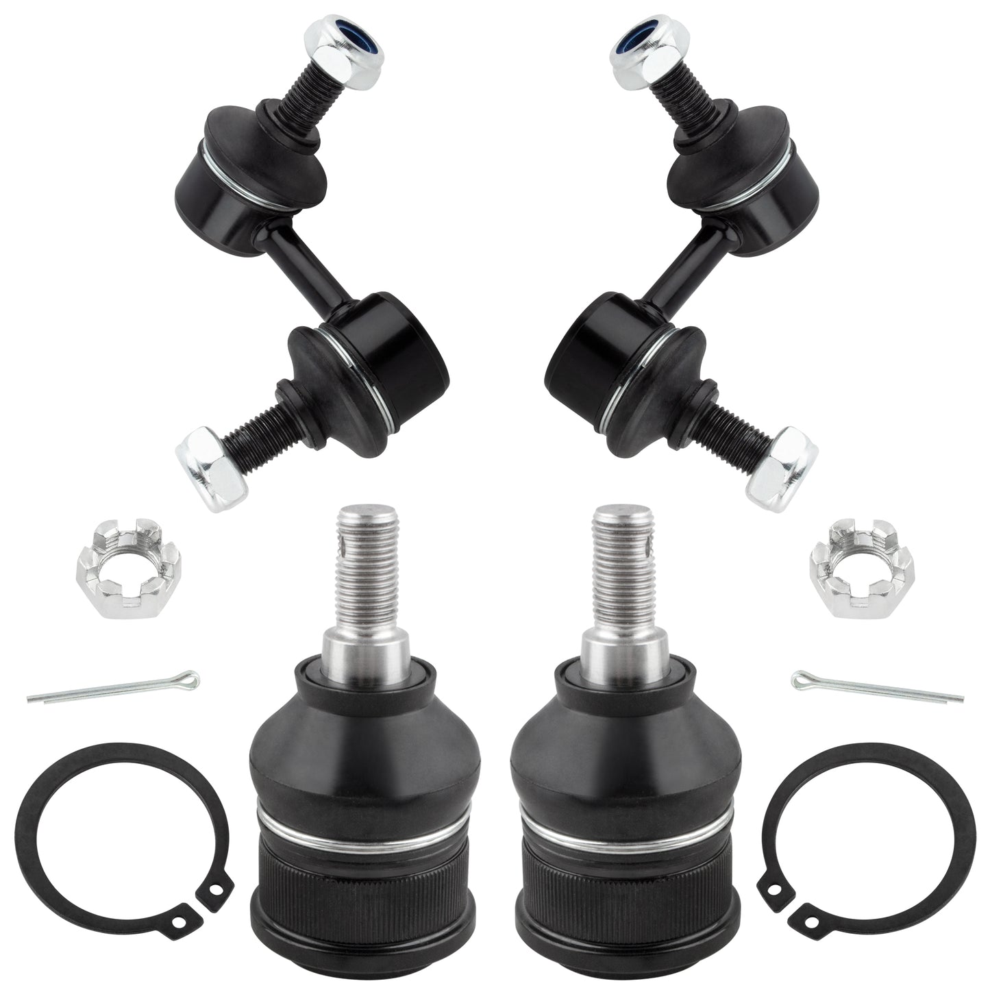 BOXI (Set of 4) Front Sway Bar Links + Lower Ball Joints Fit for Acura EL 2001 2002 2003 2004 2005