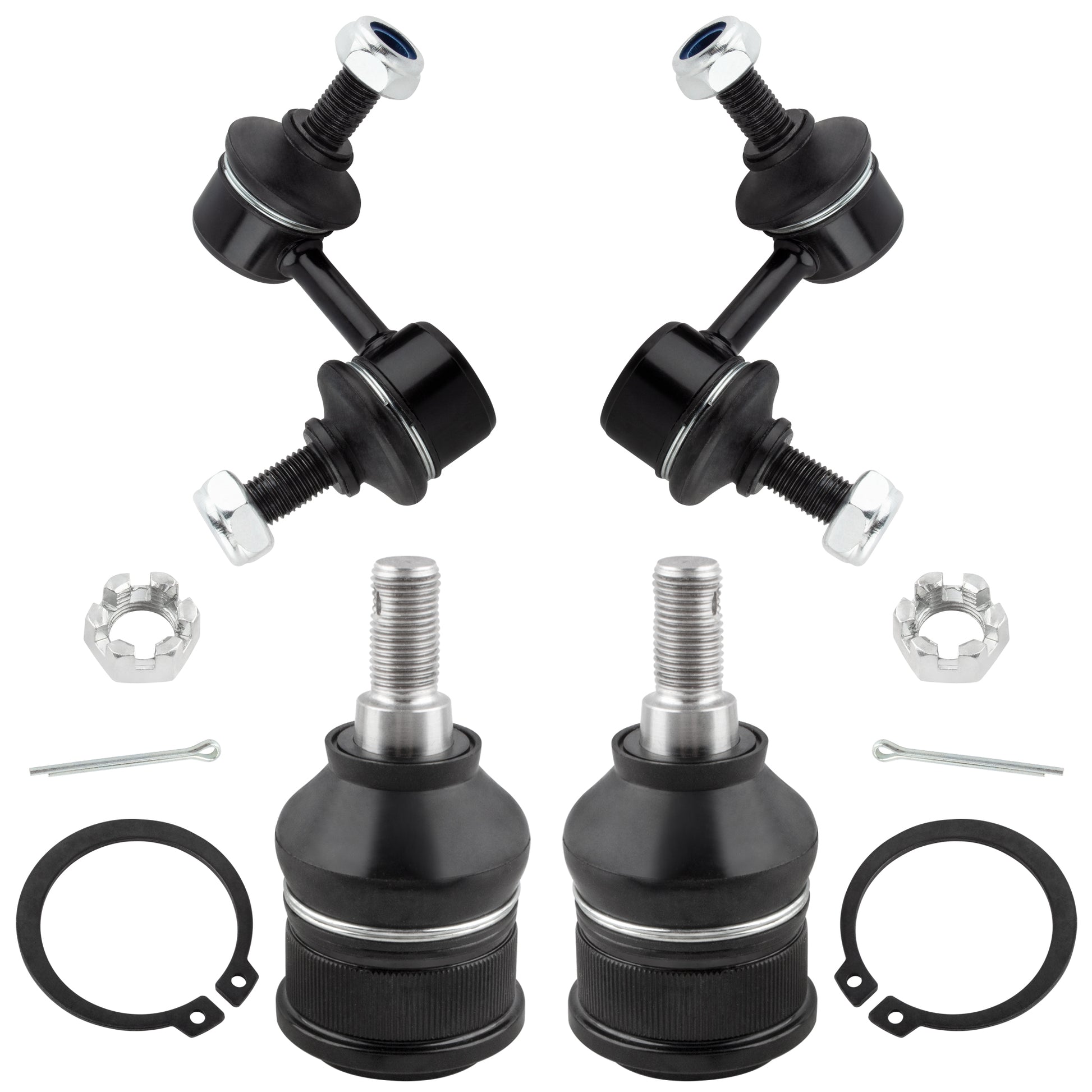 BOXI (Set of 4) Front Sway Bar Links + Lower Ball Joints Fit for Acura EL 2001 2002 2003 2004 2005