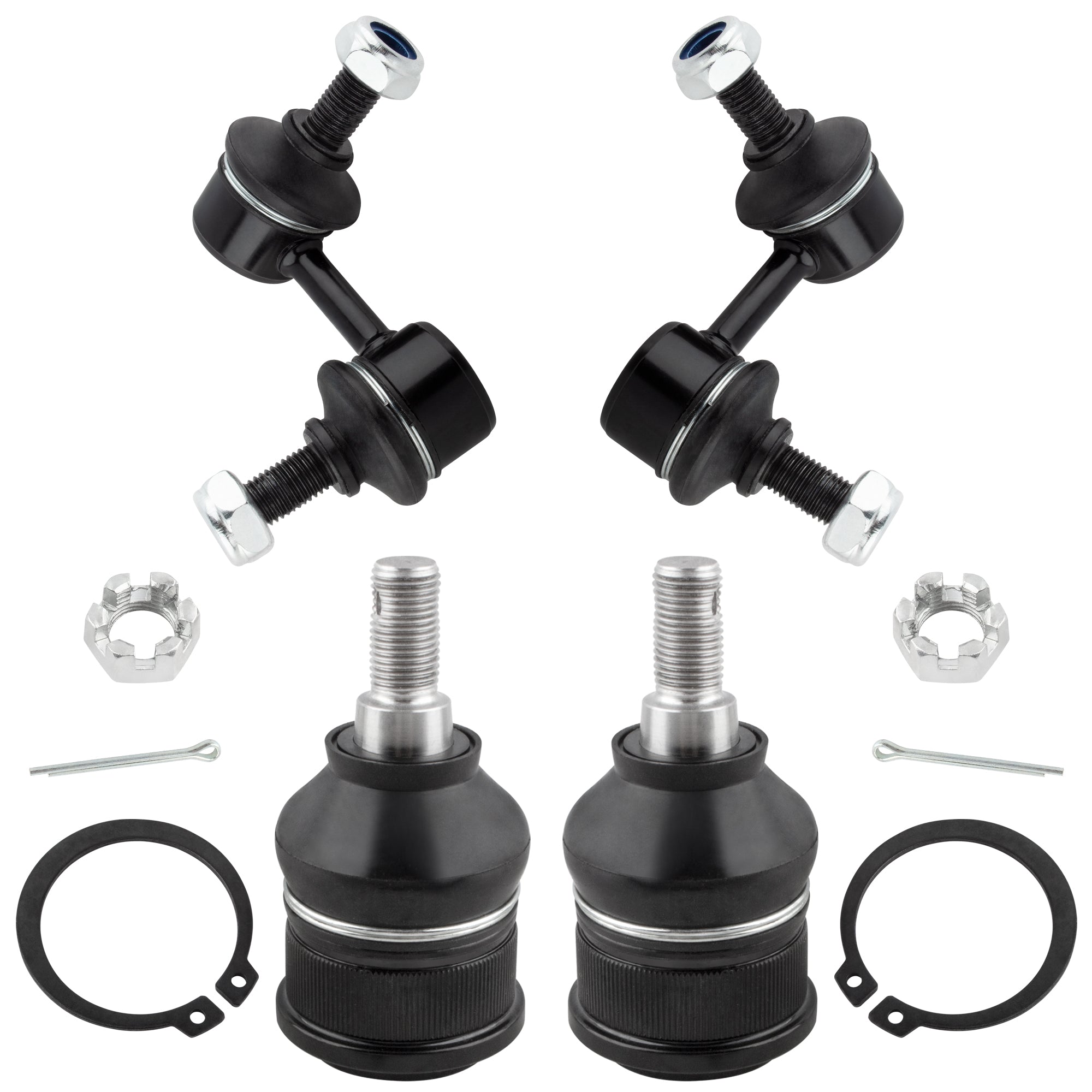 BOXI (Set of 4) Front Sway Bar Links + Lower Ball Joints Fit for Acura EL 2001 2002 2003 2004 2005