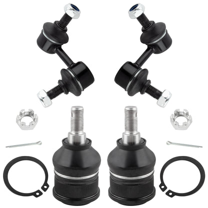 BOXI (Set of 4) Front Sway Bar Links + Lower Ball Joints Fit for Acura EL 2001 2002 2003 2004 2005