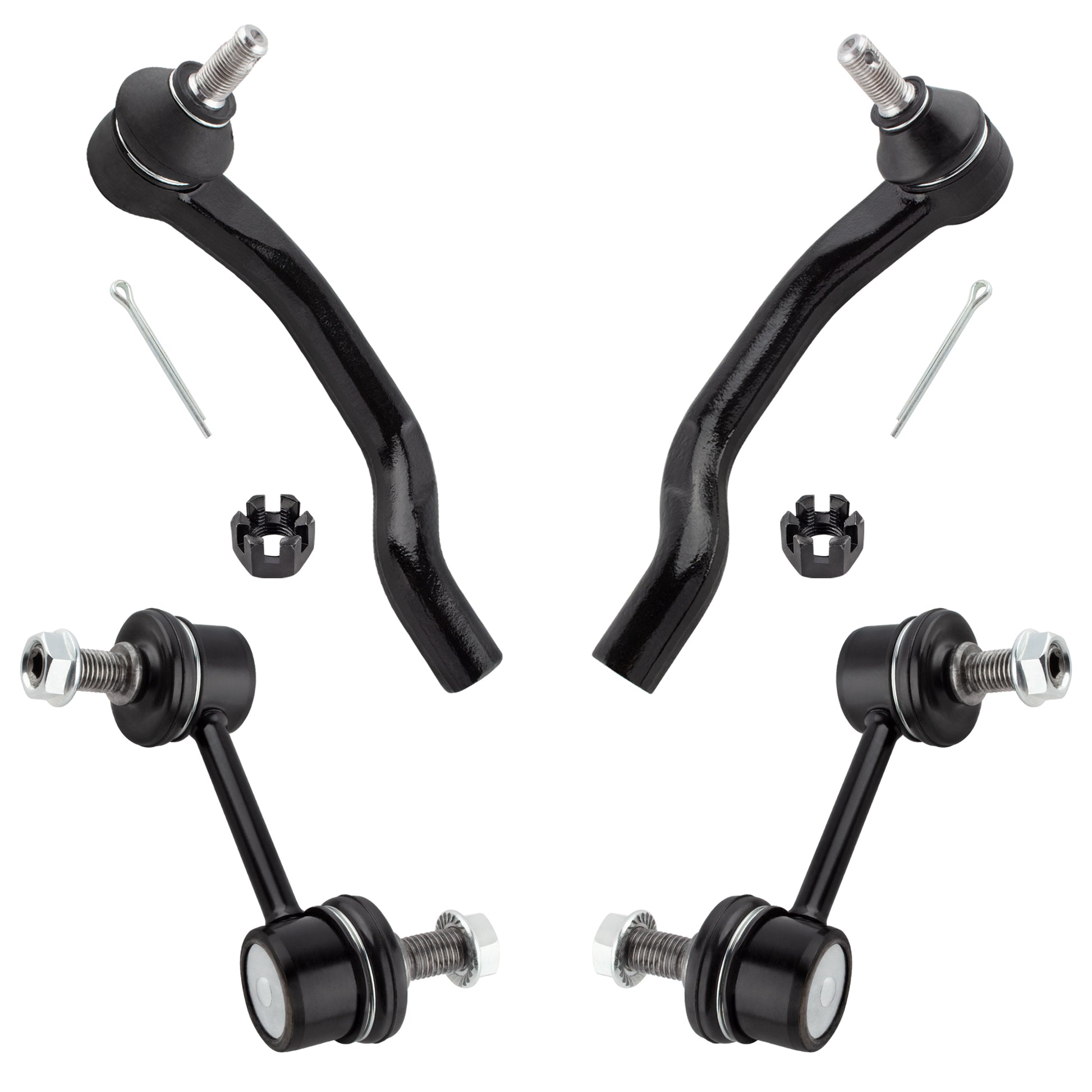 BOXI (Set of 4) Front Stabilizer Sway Bar Link + Outer Tie Rod End Fit for Acura TSX 2009 2010 2011