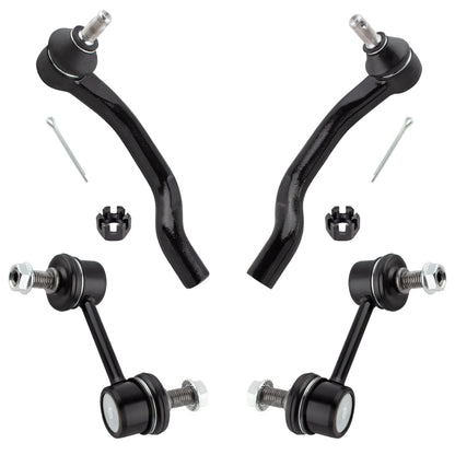 BOXI (Set of 4) Front Stabilizer Sway Bar Link + Outer Tie Rod End Fit for Acura TSX 2009 2010 2011