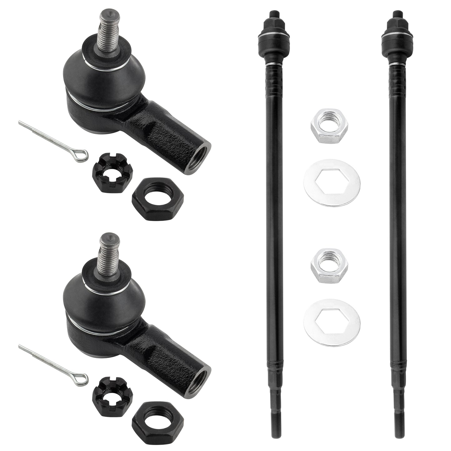 BOXI (Set of 4) Front Inner and Outer Tie Rod Ends Set Fit for Acura EL 2001 2002 2003 2004 2005