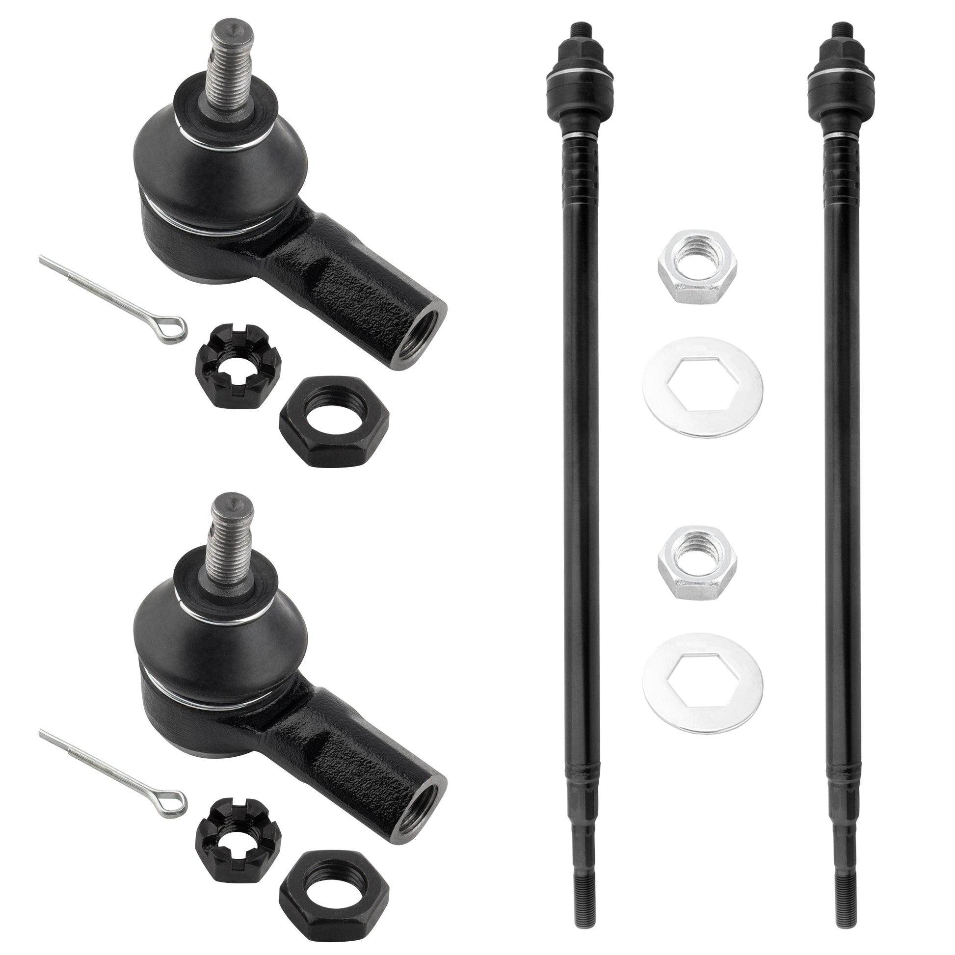 BOXI (Set of 4) Front Inner and Outer Tie Rod Ends Set Fit for Acura EL 2001 2002 2003 2004 2005