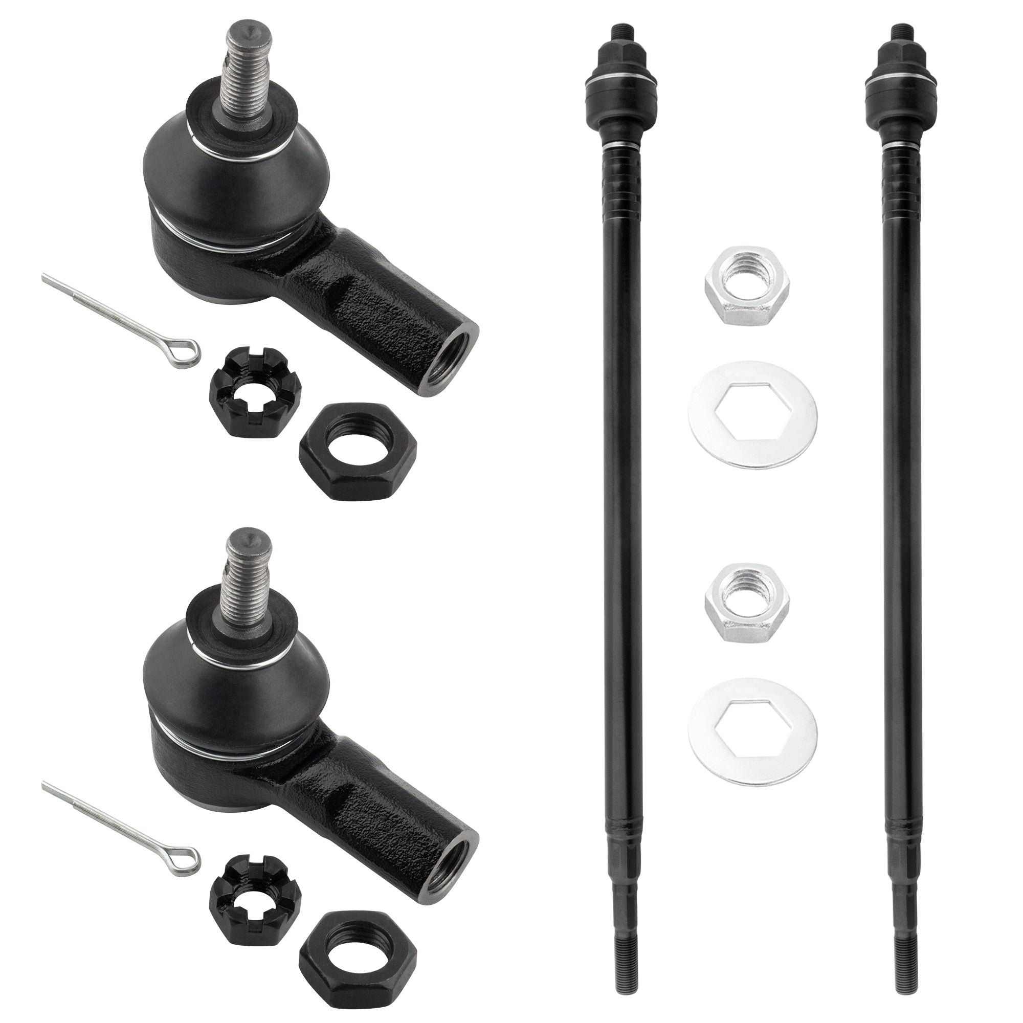BOXI (Set of 4) Front Inner and Outer Tie Rod Ends Set Fit for Acura EL 2001 2002 2003 2004 2005