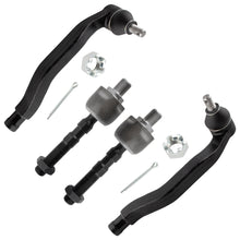 BOXI (Set of 4) 2x Front Inner Tie Rod Ends + 2x Front Outer Tie Rod Ends Suspension Kit Fit