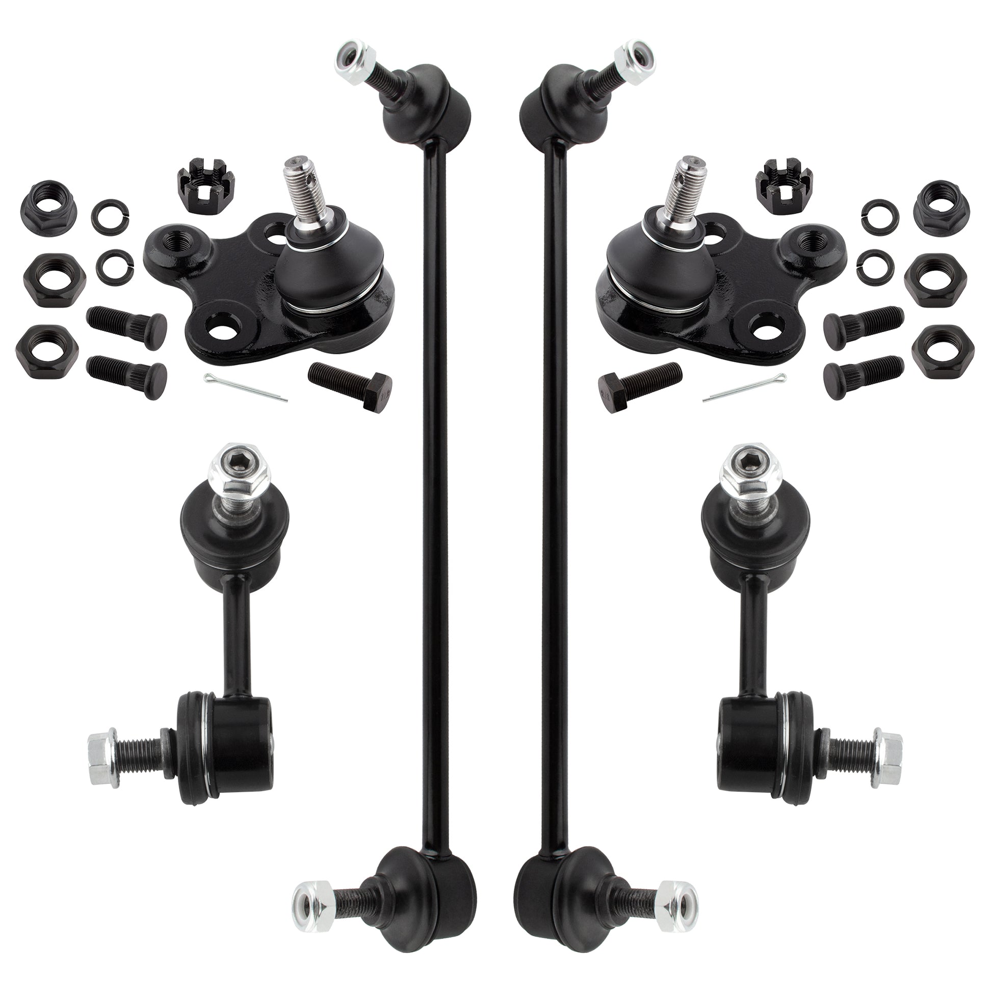 BOXI (Set of 6) Front Rear Sway Bar End Links + Lower Ball Joint Suspension Kit Fit for Honda Civic