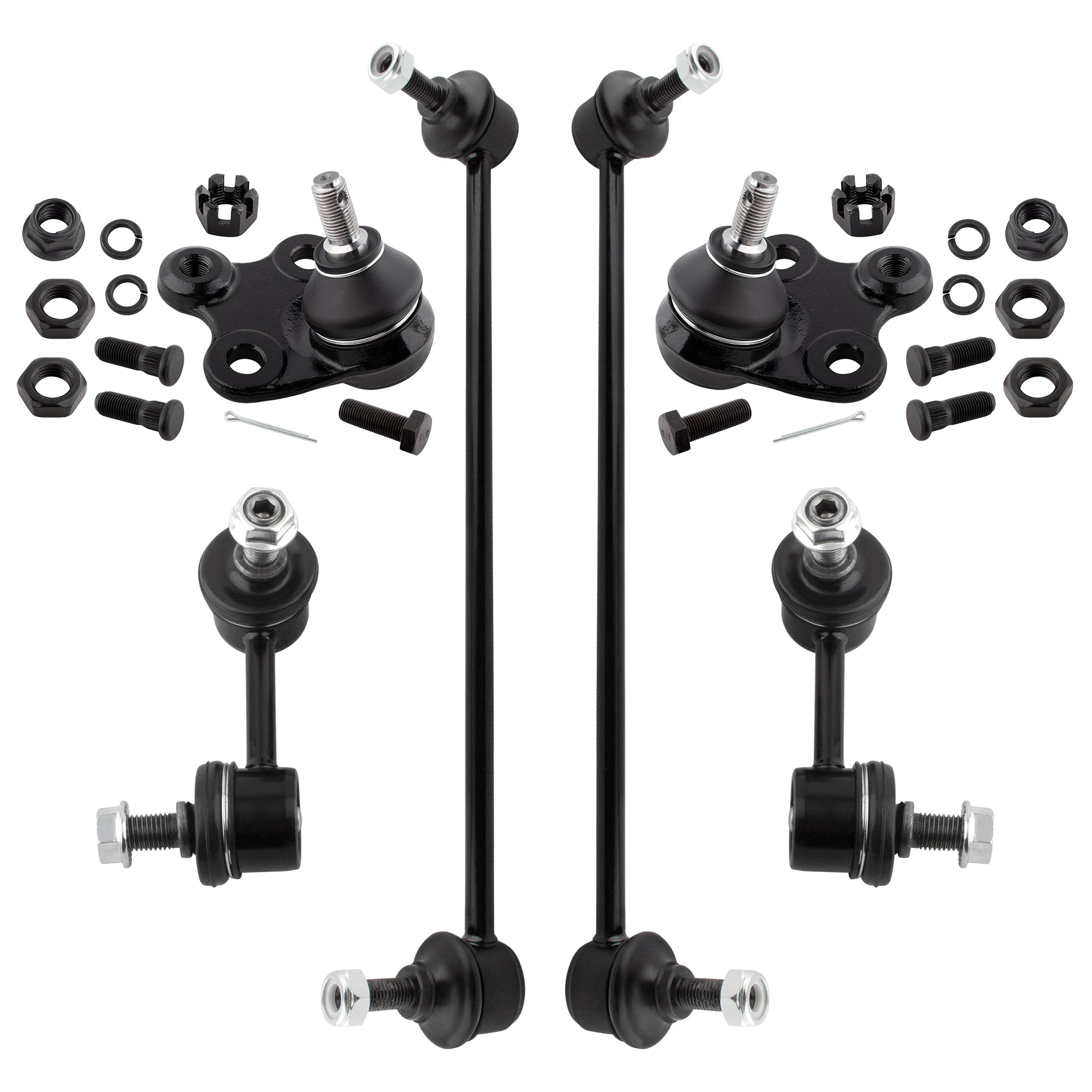 BOXI (Set of 6) Front Rear Sway Bar End Links + Lower Ball Joint Suspension Kit Fit for Honda Civic