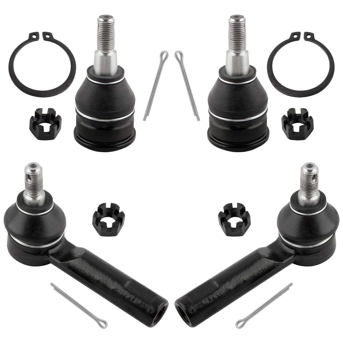 BOXI 4pc Front Lower Ball Joints Outer Tie Rods Fit for Honda Odyssey 1999-2004