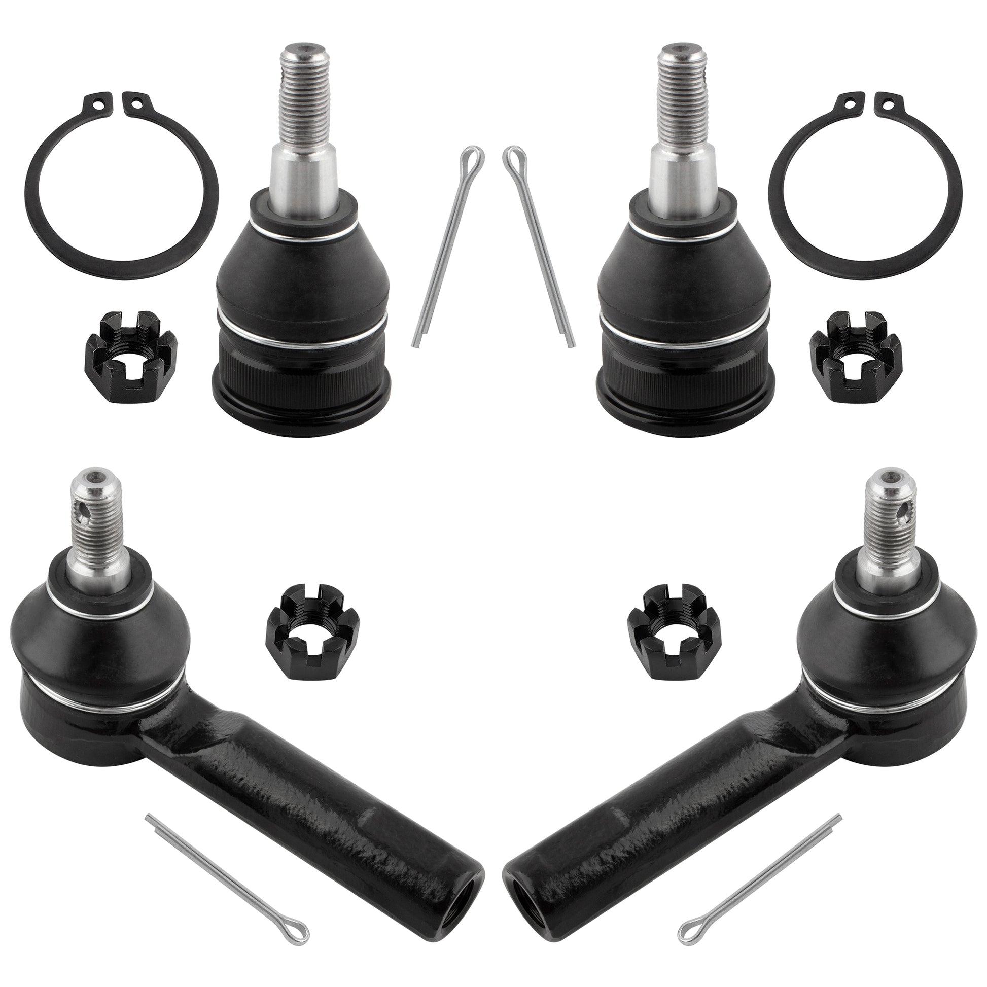 BOXI 4pc Front Lower Ball Joints Outer Tie Rods Fit for Honda Odyssey 1999-2004