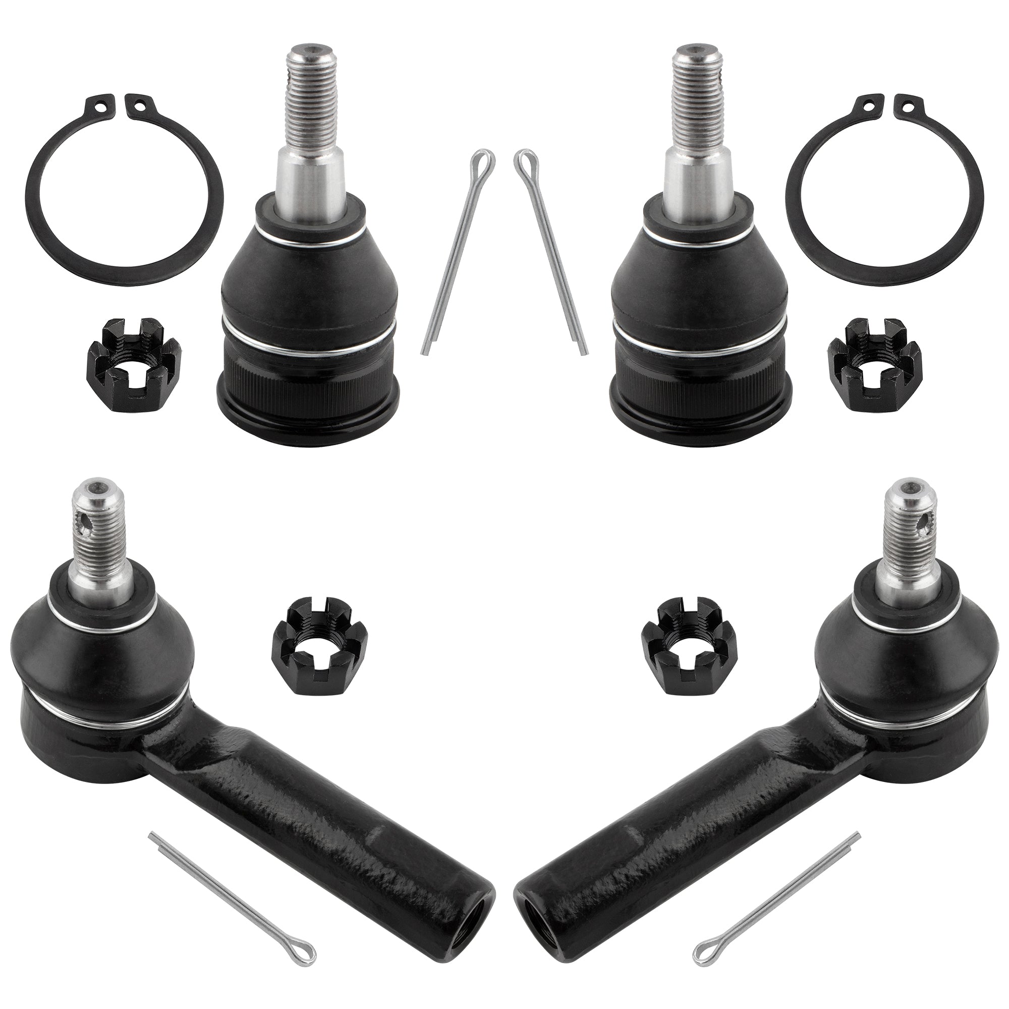 BOXI 4pc Front Lower Ball Joints Outer Tie Rods Fit for Honda Odyssey 1999-2004