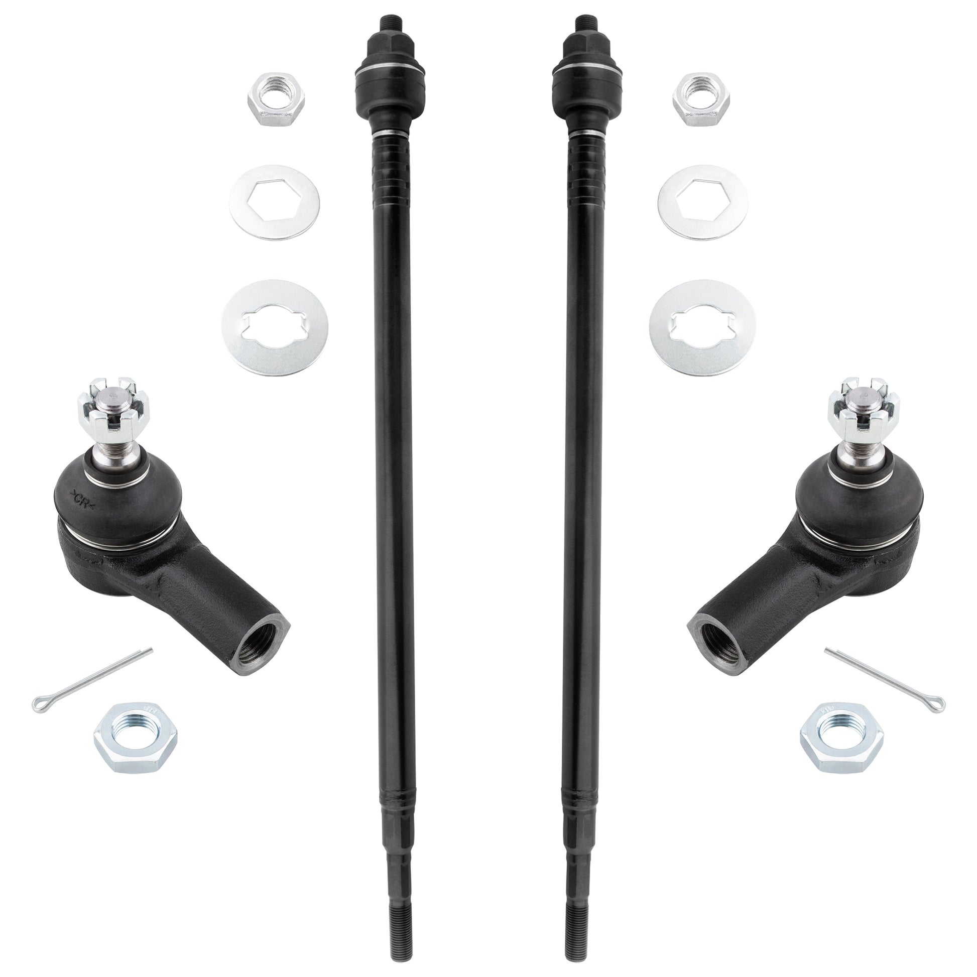 BOXI 4pc Front Outer Inner Tie Rods Fit for Honda CR-V 2002-2006