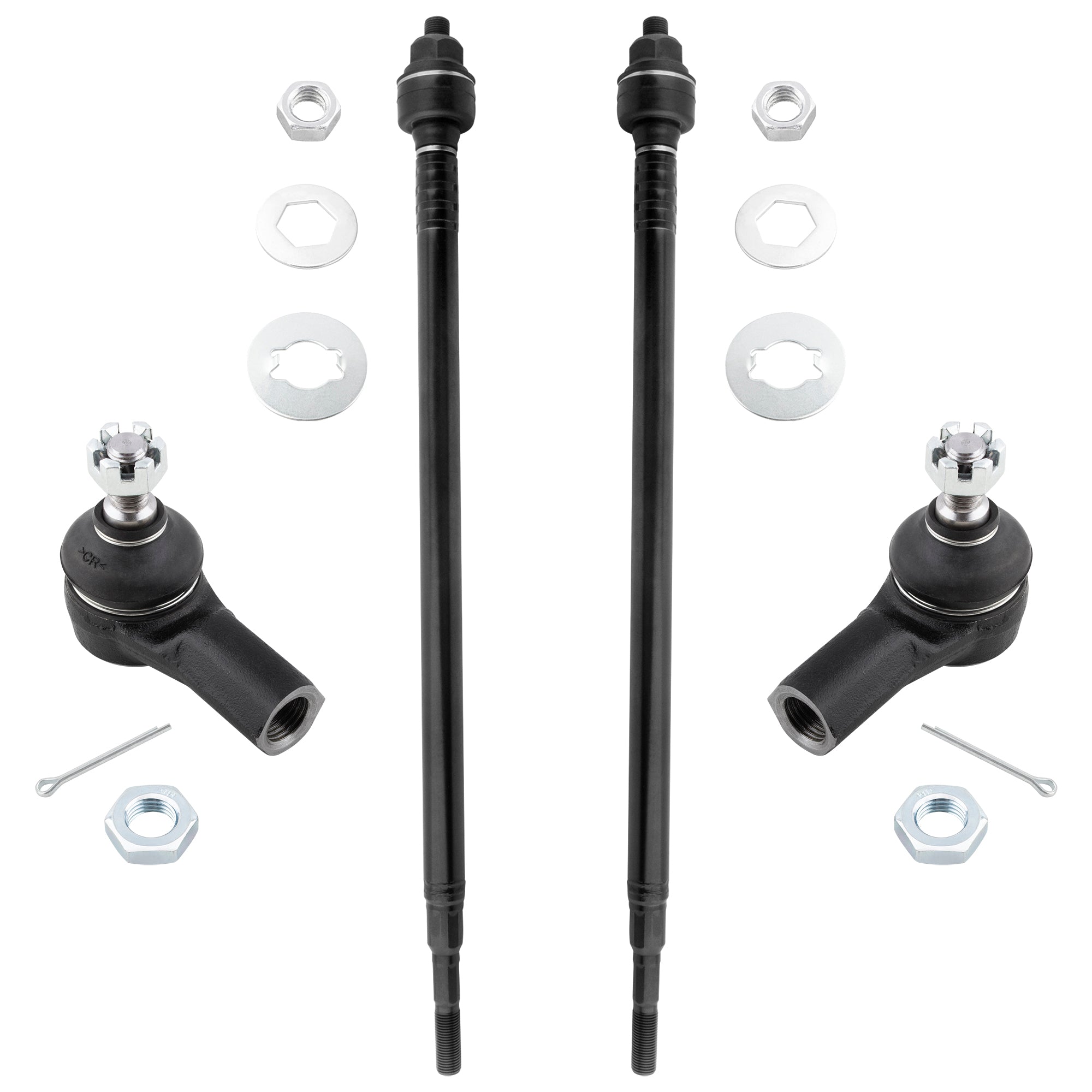 BOXI 4pc Front Outer Inner Tie Rods Fit for Honda CR-V 2002-2006