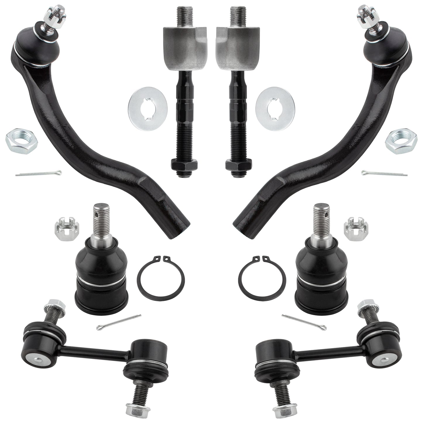 BOXI 8pc Front Ball Joints Sway Bars Tie Rods Kit Fits for Honda Accord 2003-2007 Coupe Models W